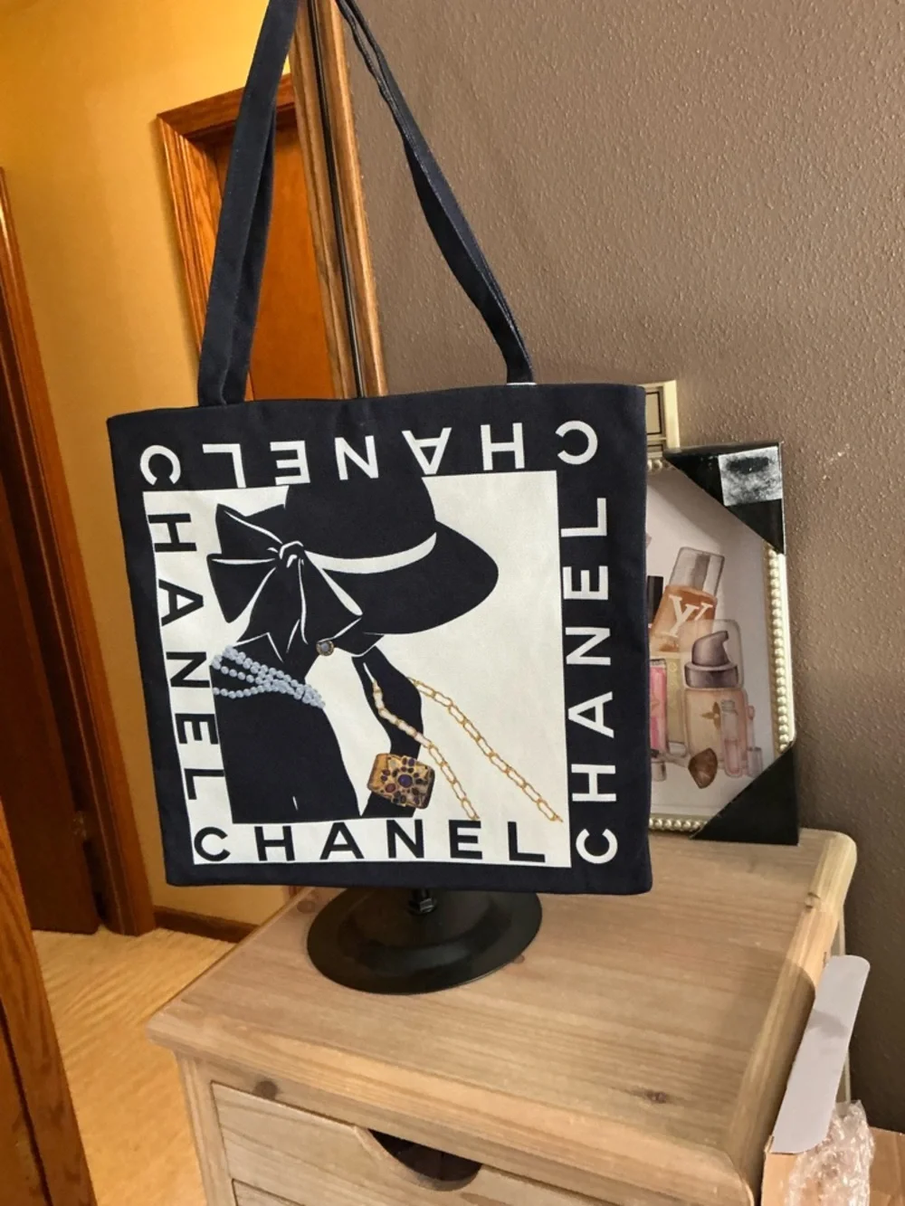 CHANEL Black and White Graphic Canvas Tote GWP - Picture 10 of 15